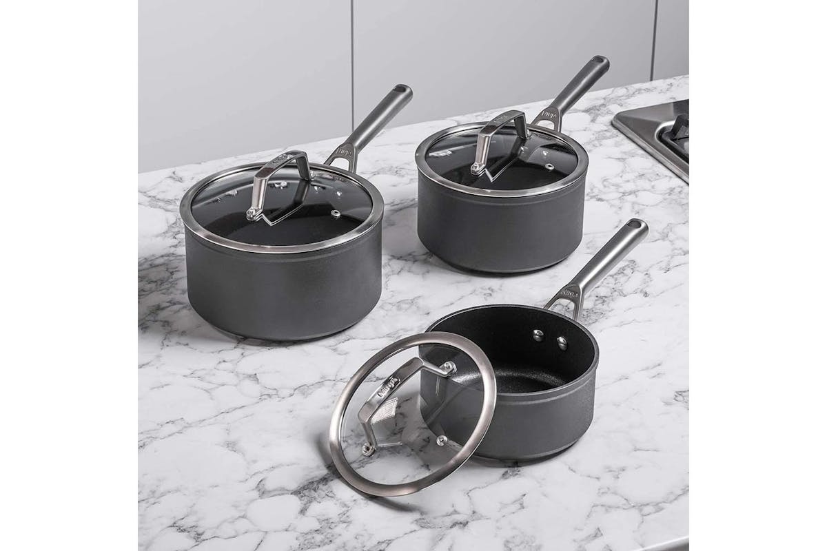 Ninja Zerostick 3 Piece Sauce Pan Set | C33000UK | Grey-3