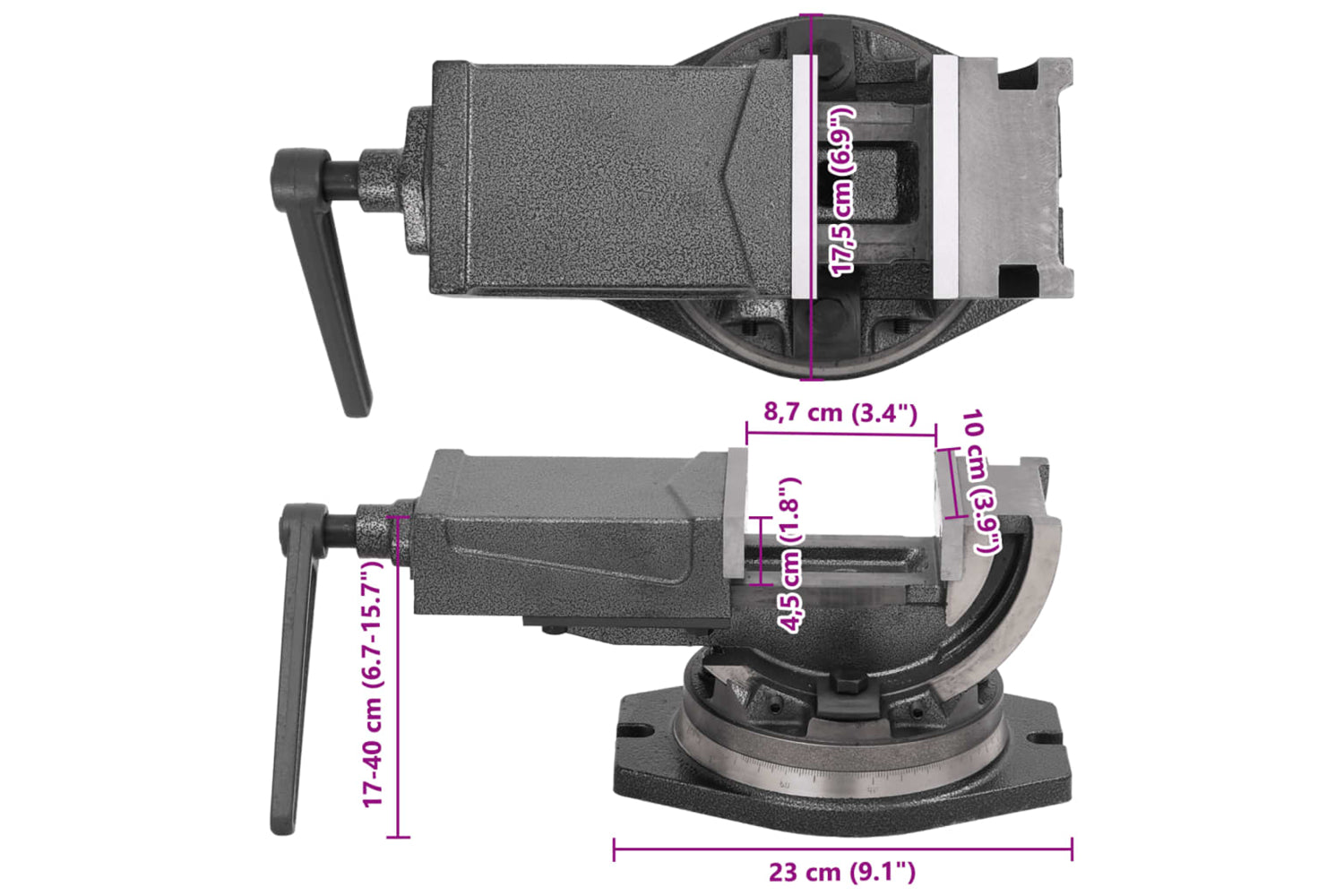 vidaXL 2-axis Tilting Vice 100mm-10