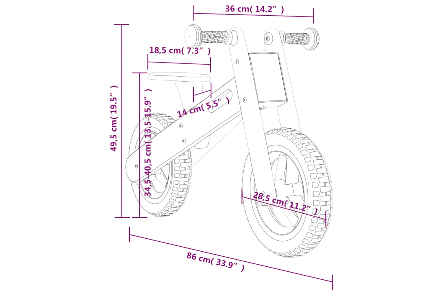 Vidaxl Balance Bike For Children Grey Printed-9