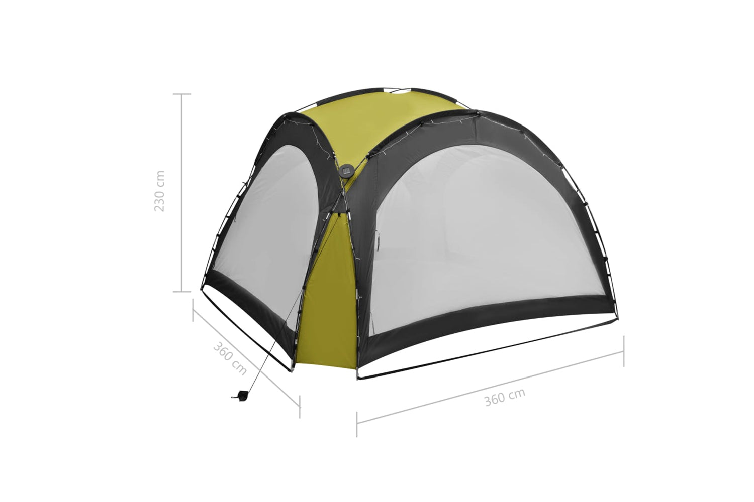Vidaxl 92237 Party Tent With Led And 4 Sidewalls 3.6x3.6x2.3 M Green-9