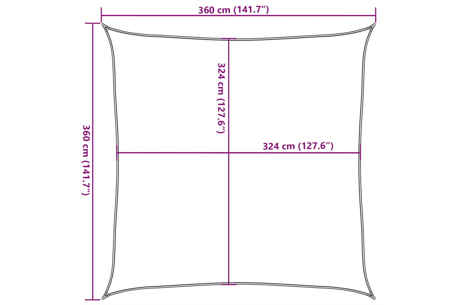 vidaXL 311605 Sunshade Sail 160 G/mÂ² Red 3.6x3.6 M Hdpe-9