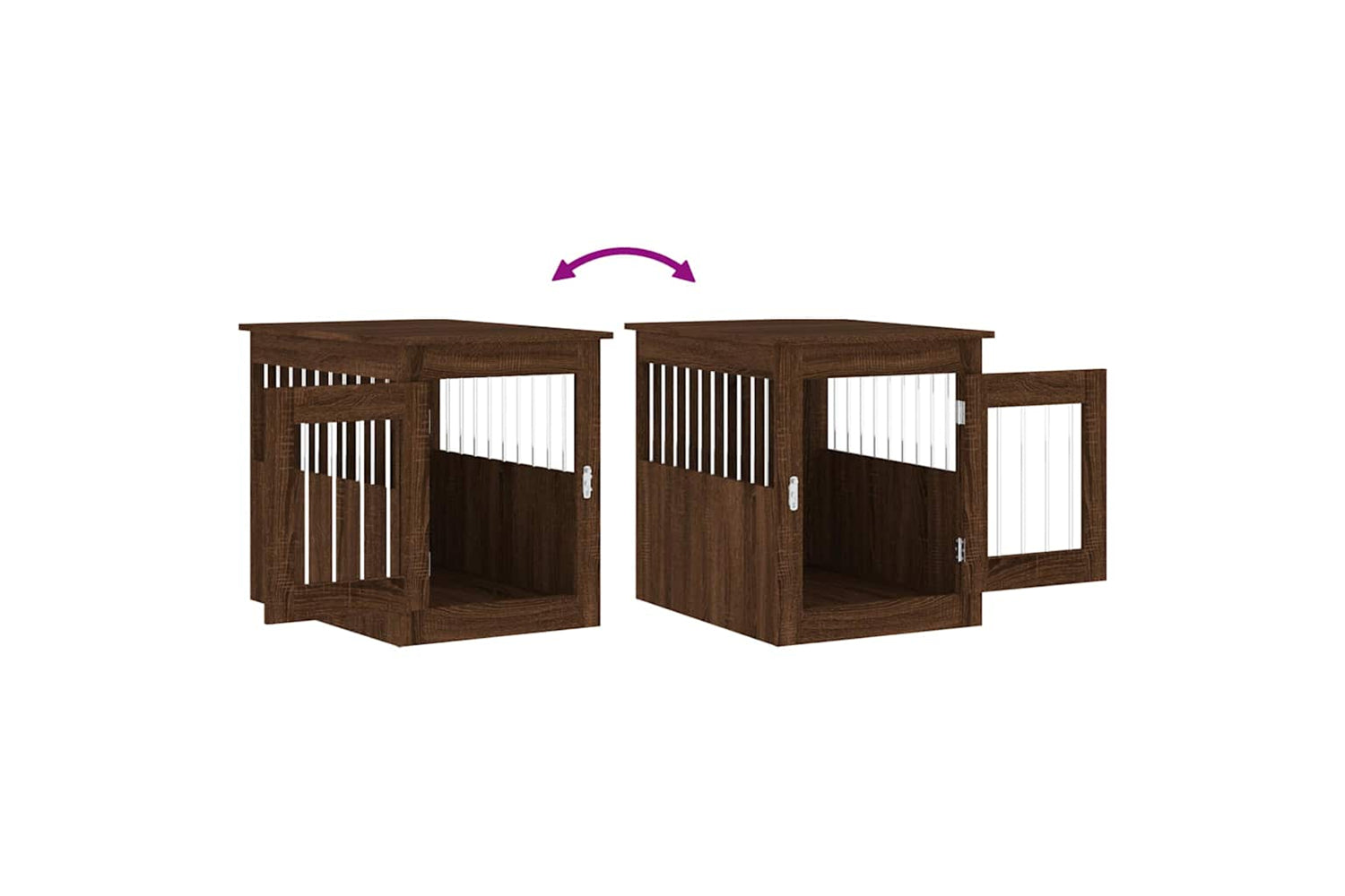 vidaXL 838322 Dog Crate Furniture Brown Oak 55x75x65cm Engineered Wood-9