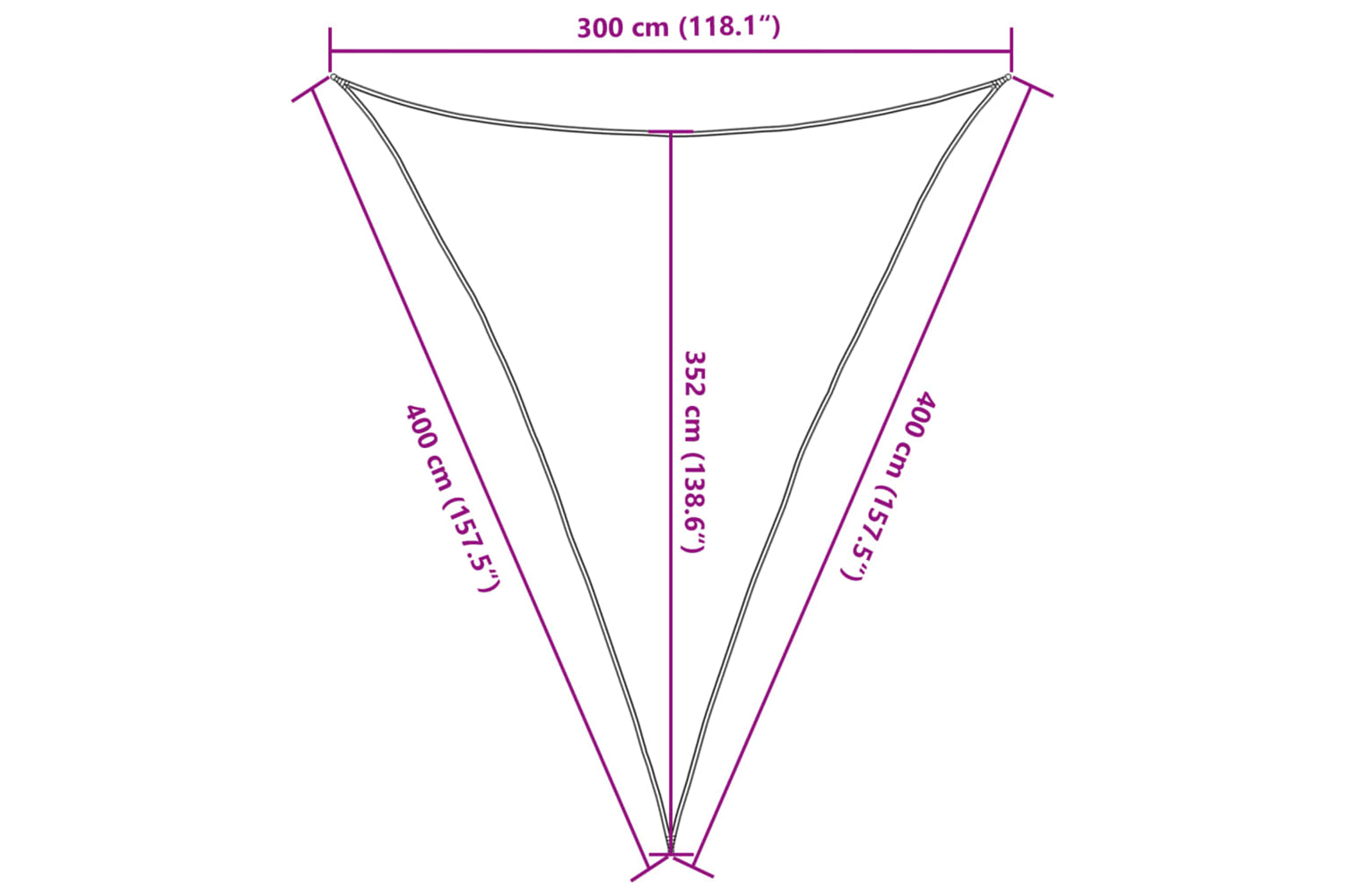 vidaXL 311805 Sunshade Sail 160 G/mÂ² Brown 3x4x4 M Hdpe-9