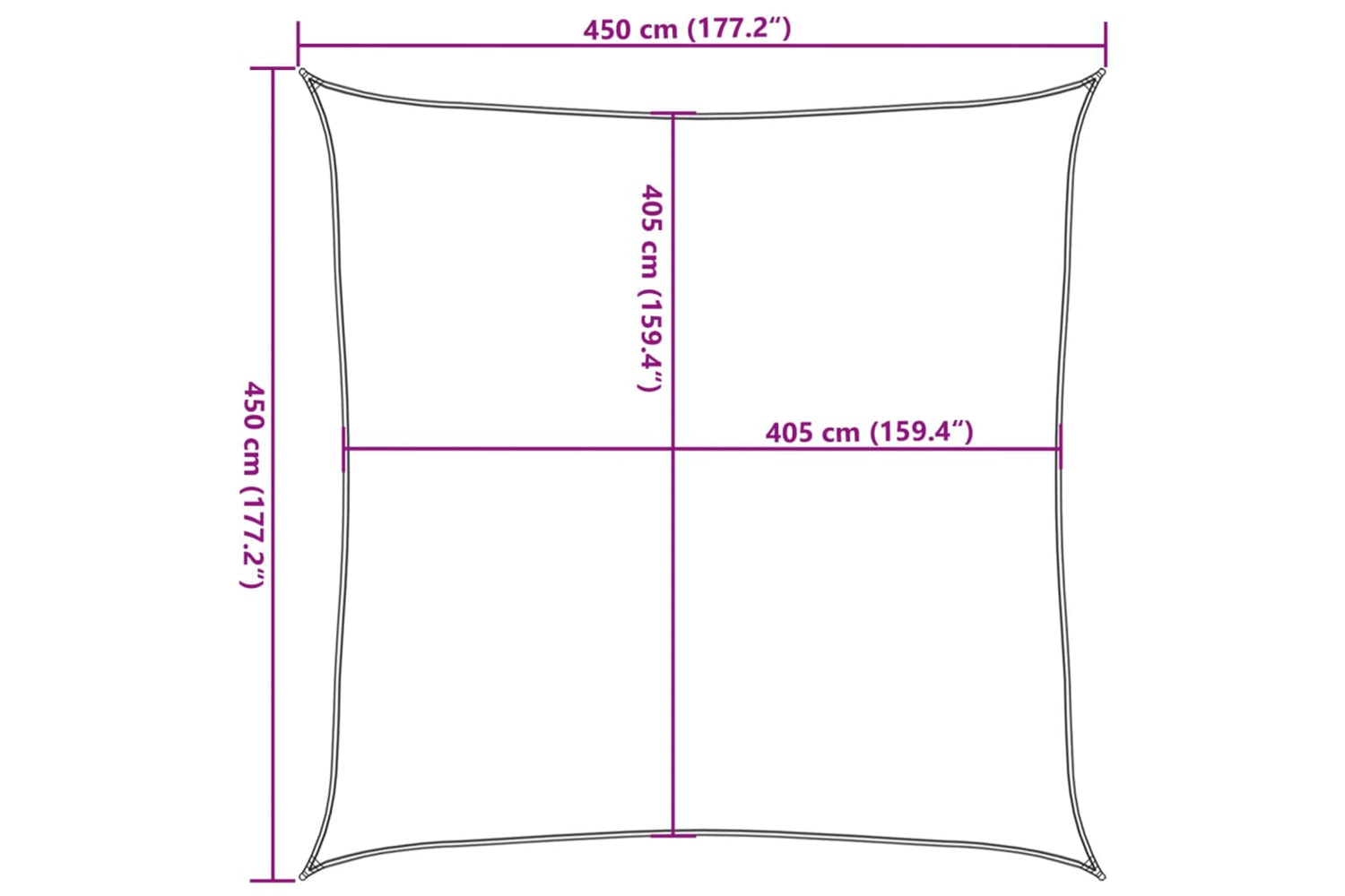 vidaXL 311112 Sunshade Sail 160 G/mÂ² Beige 4.5x4.5 M Hdpe-9