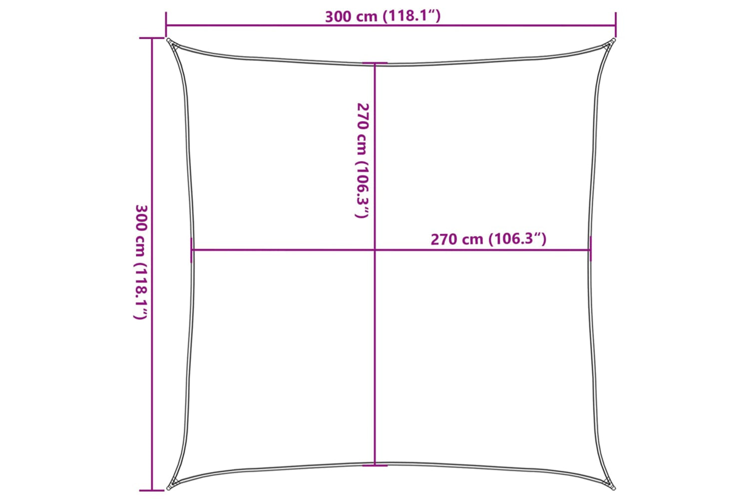 vidaXL 311054 Sunshade Sail 160 G/mÂ² Anthracite 3x3 M Hdpe-9