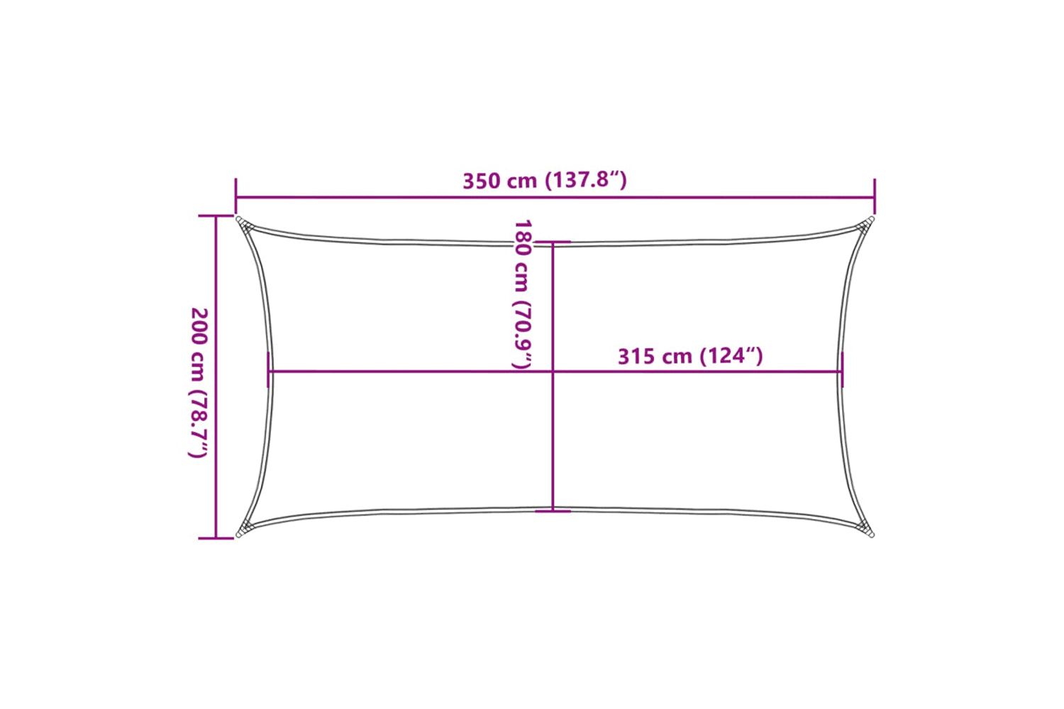 vidaXL 311503 Sunshade Sail 160 G/mÂ² Blue 2x3.5 M Hdpe-9