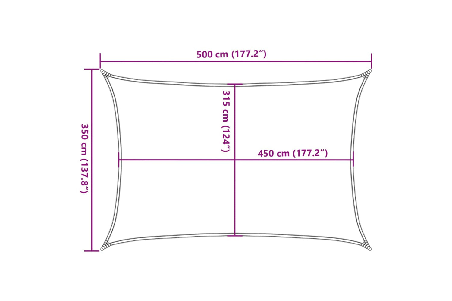 vidaXL 311737 Sunshade Sail 160 G/mÂ² Black 3.5x5 M Hdpe-9