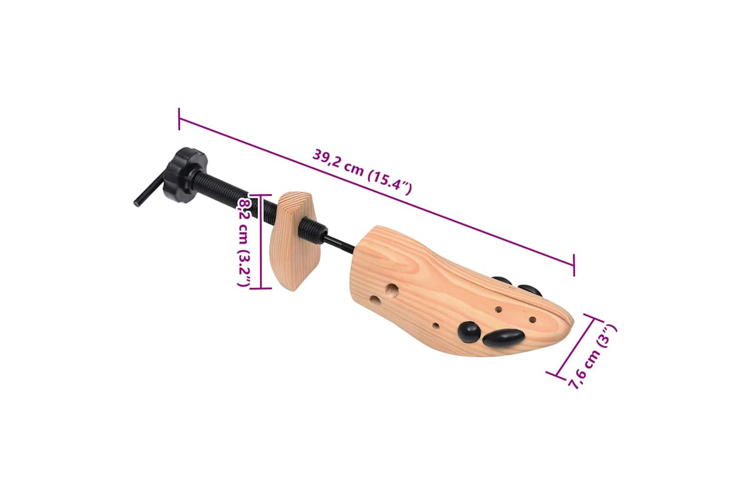Vidaxl 30172 Shoe Trees 2 Pairs Size 36-40 Solid Pine Wood-10