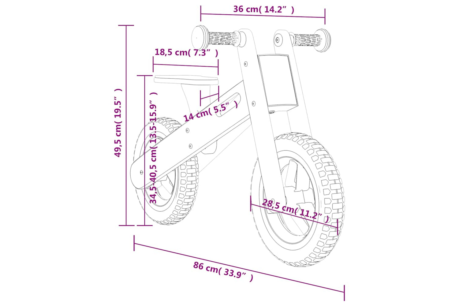 Vidaxl Balance Bike For Children Blue Printed-9