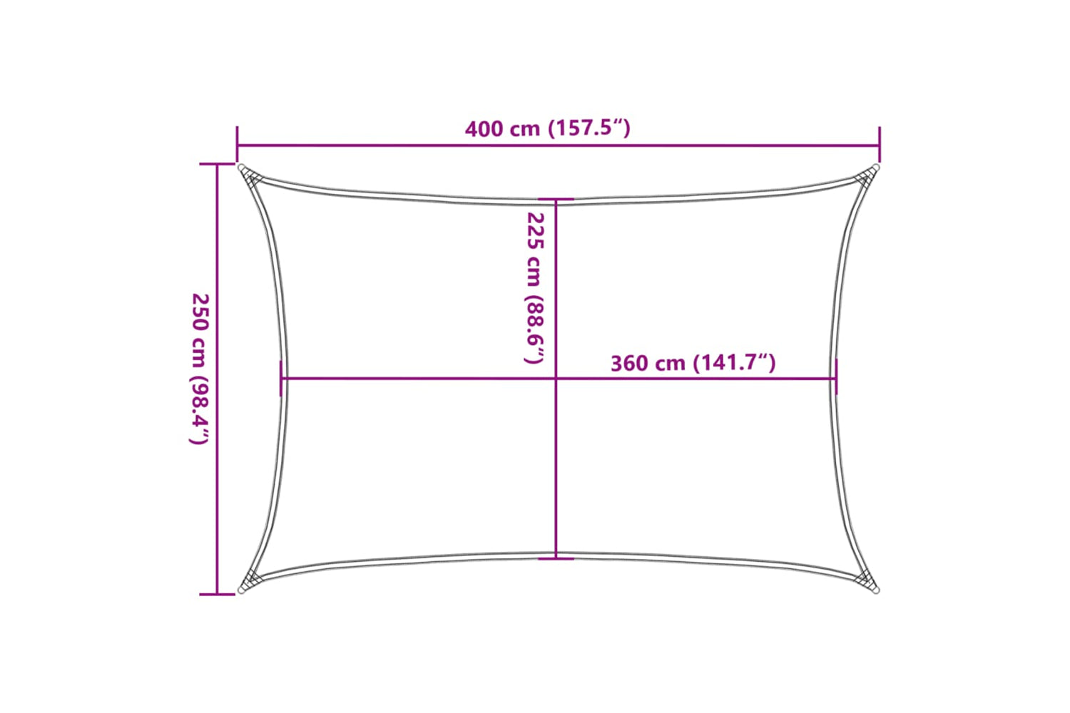 vidaXL 311454 Sunshade Sail 160 G/mÂ² Dark Green 2.5x4 M Hdpe-9
