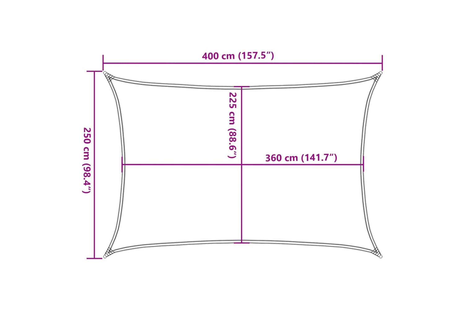 vidaXL 311509 Sunshade Sail 160 G/mÂ² Blue 2.5x4 M Hdpe-9