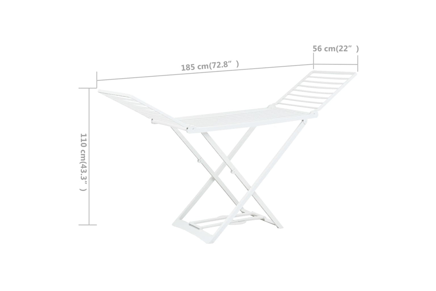 Vidaxl 48817 Folding Clothes Dry Rack White Plastic-10