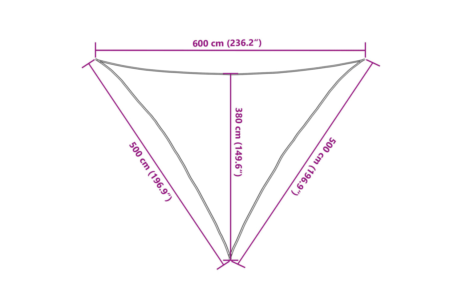 vidaXL 311265 Sunshade Sail 160 G/mÂ² White 5x5x6 M Hdpe-9