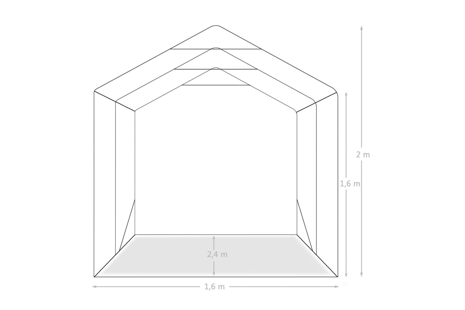 Vidaxl 3056430 Garage Tent Pvc 1.6x2.4 M Green-9