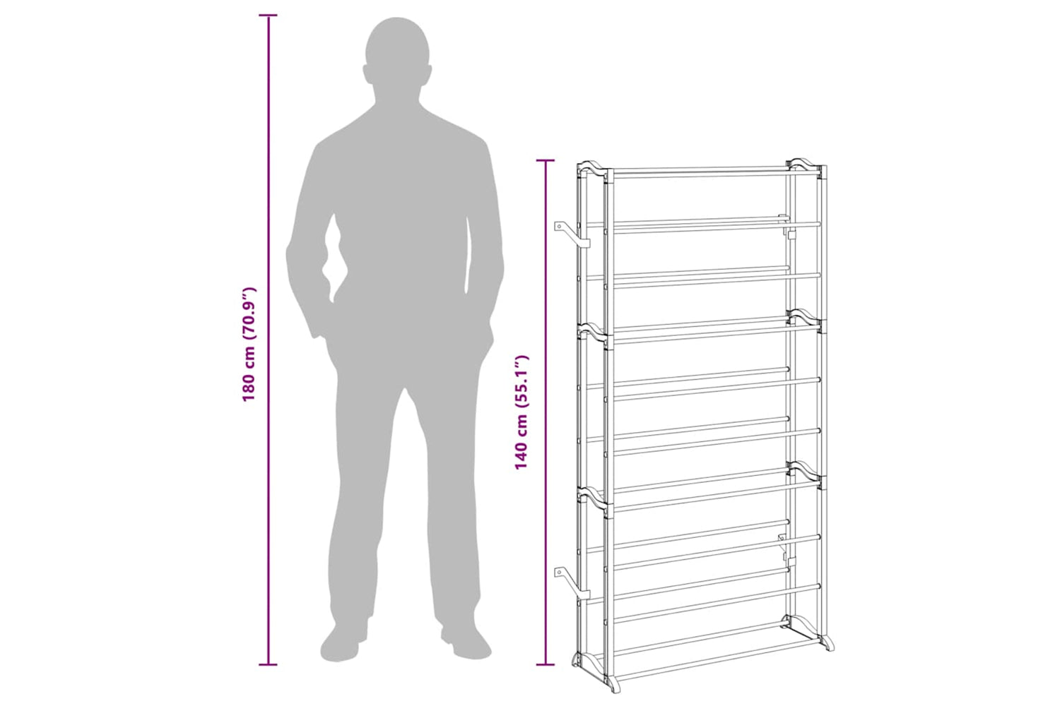 Vidaxl 60718 2 X Shoe Rack-9