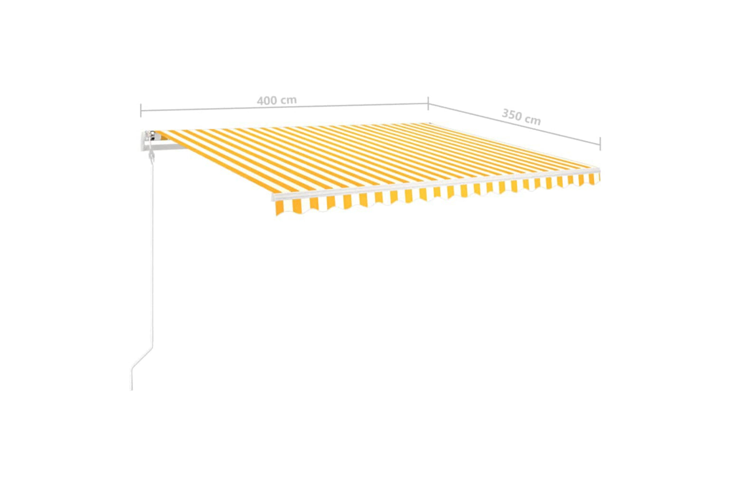 Vidaxl 3070018 Manual Retractable Awning With Posts 4x3.5 M Yellow And White-10