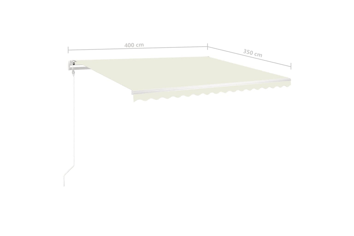 Vidaxl 3070022 Manual Retractable Awning With Led 4x3.5 M Cream-10