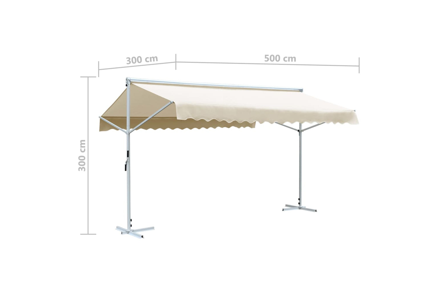 vidaXL 145883 Free Standing Awning 500x300cm Cream-10