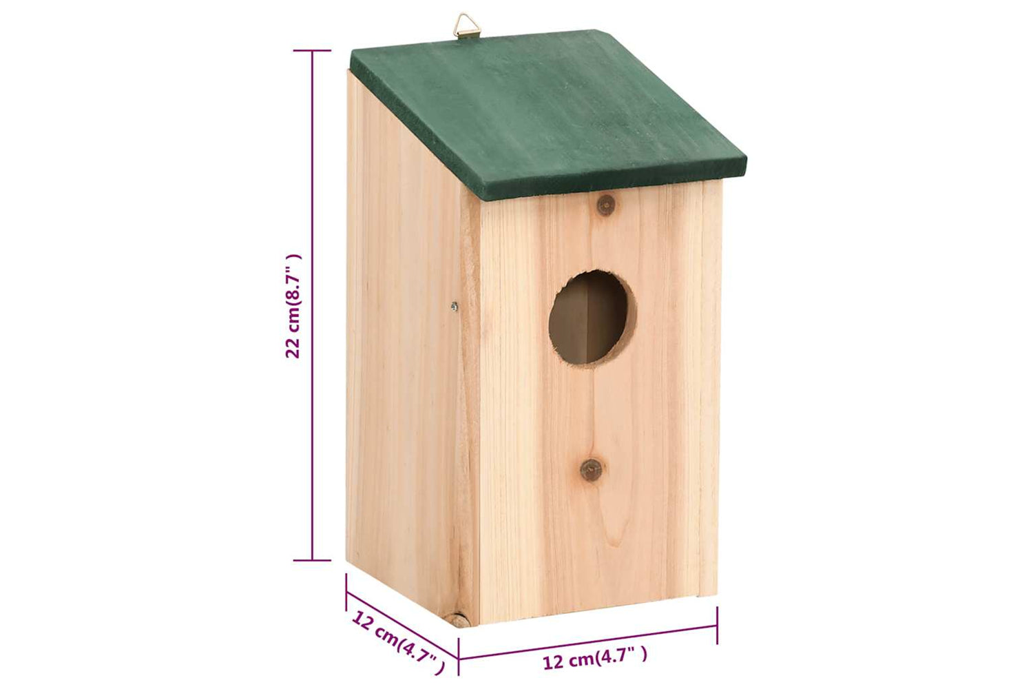 vidaXL 314815 Bird Houses 10 Pcs Solid Firwood 12x12x22cm-9