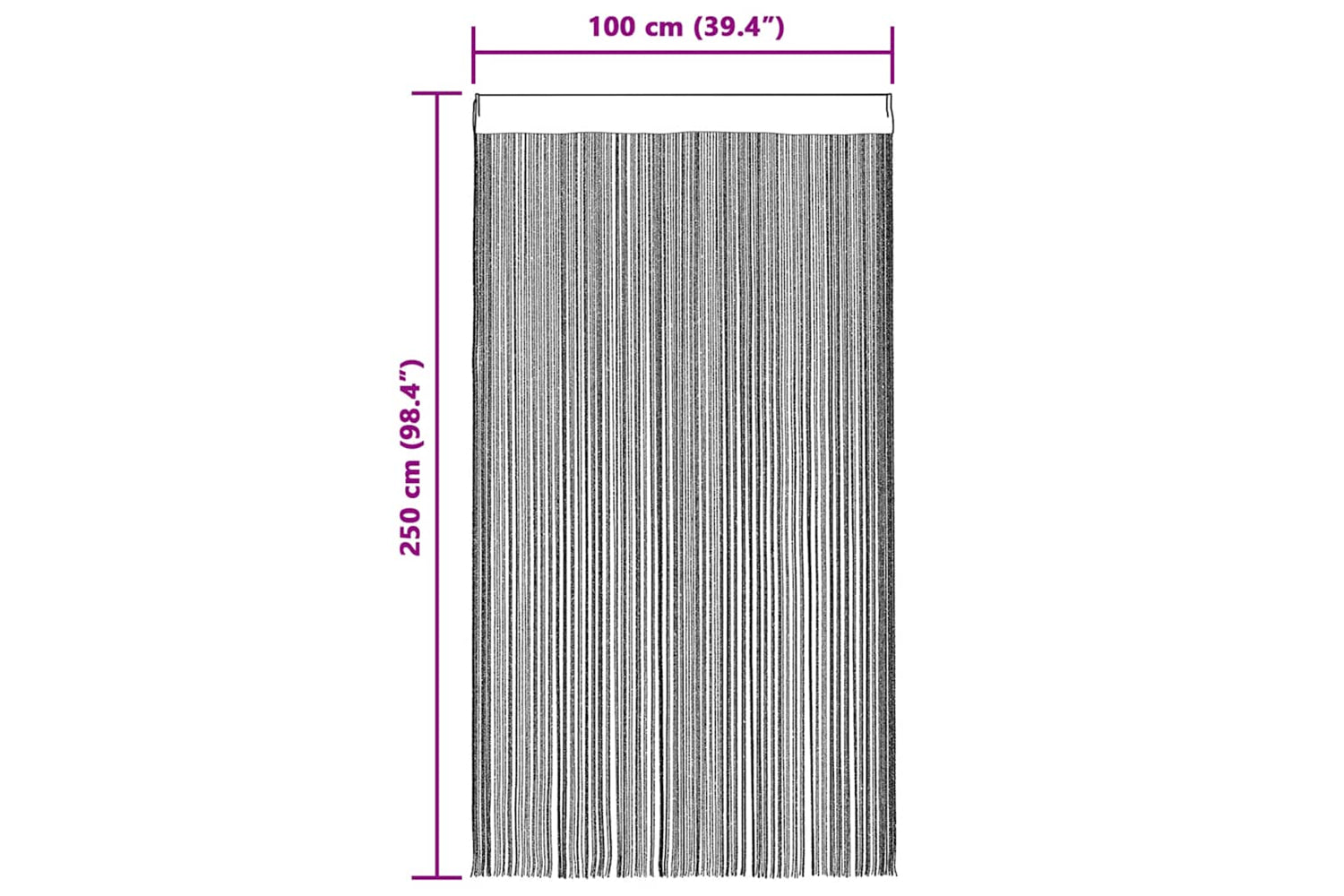 vidaXL 132398 String Curtains 2 Pcs 100x250cm White-10