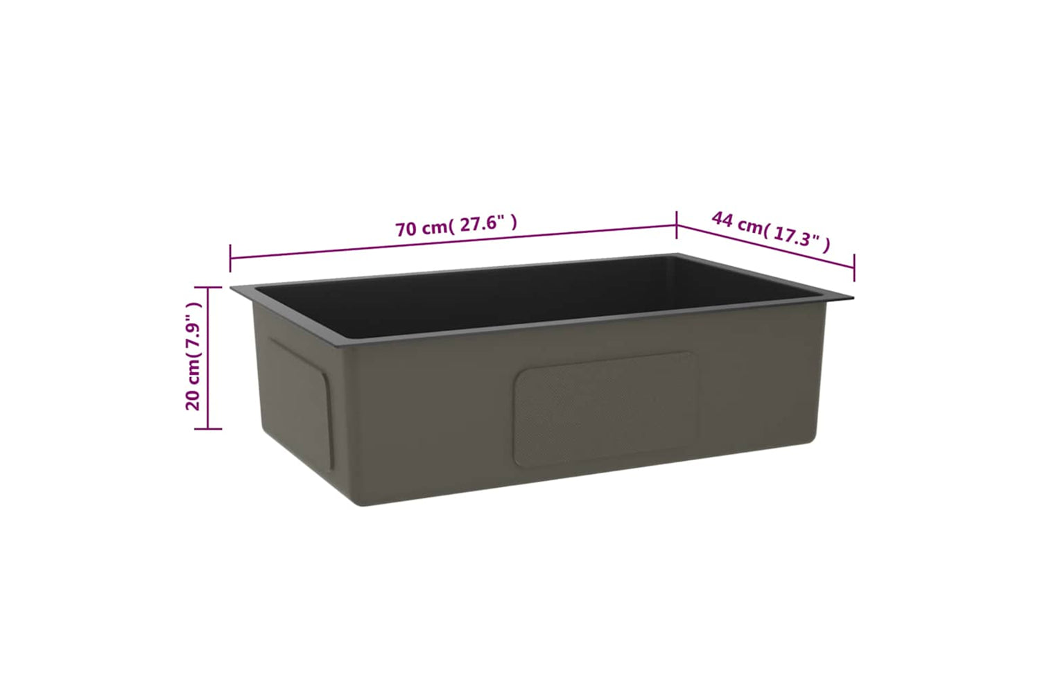 Vidaxl 51517 Handmade Kitchen Sink Black Stainless Steel-9