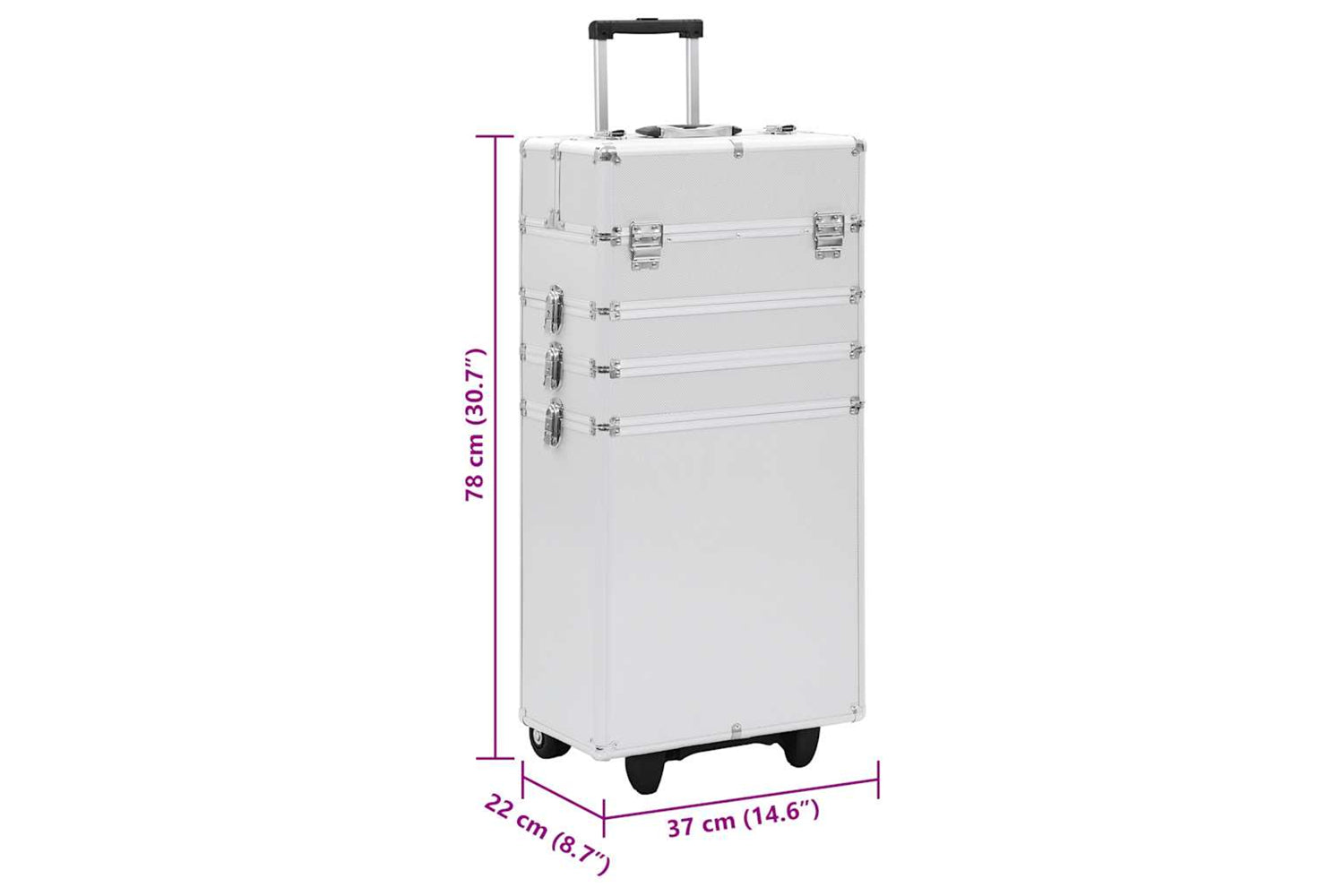 Vidaxl - 91814 Make-up Trolley Aluminium Silver-10