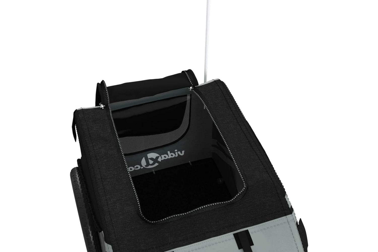Vidaxl 93881 Pet Bike Trailer Black And Grey Oxford Fabric And Iron-9