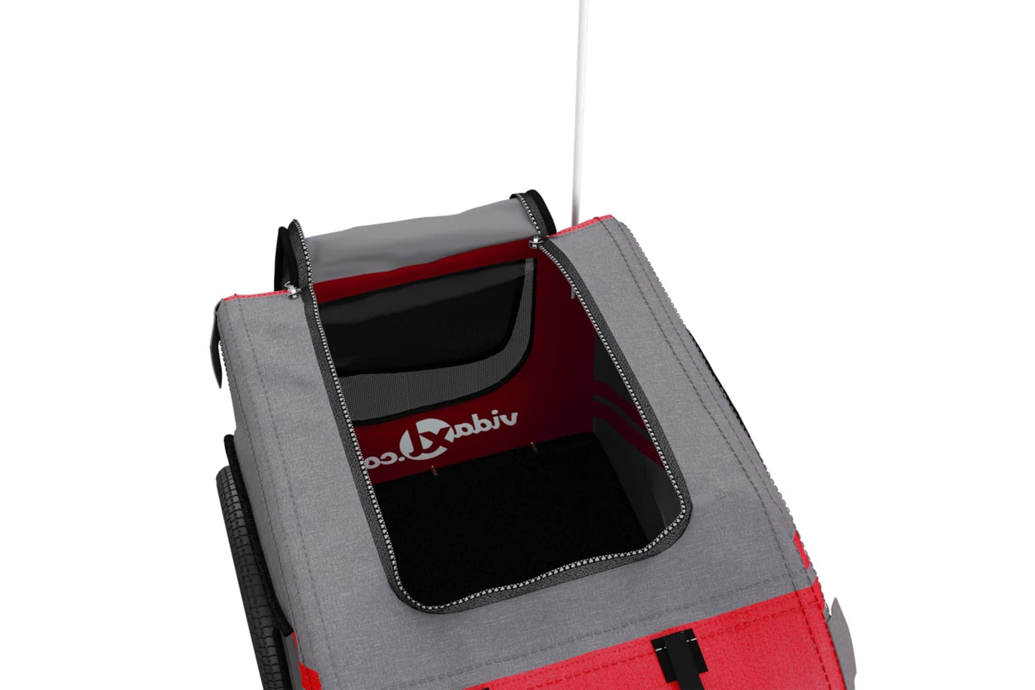 Vidaxl 93880 Pet Bike Trailer Red And Grey Oxford Fabric And Iron-9