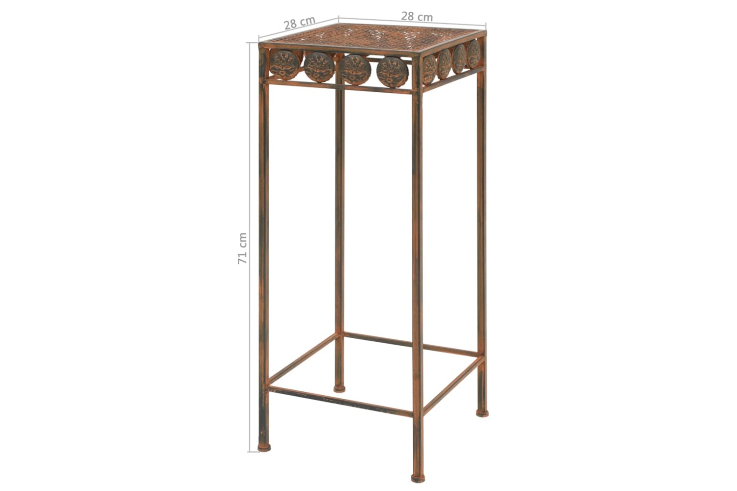 Vidaxl 245928 Plant Stand Set 3 Pieces Vintage Style Metal Rusty-10