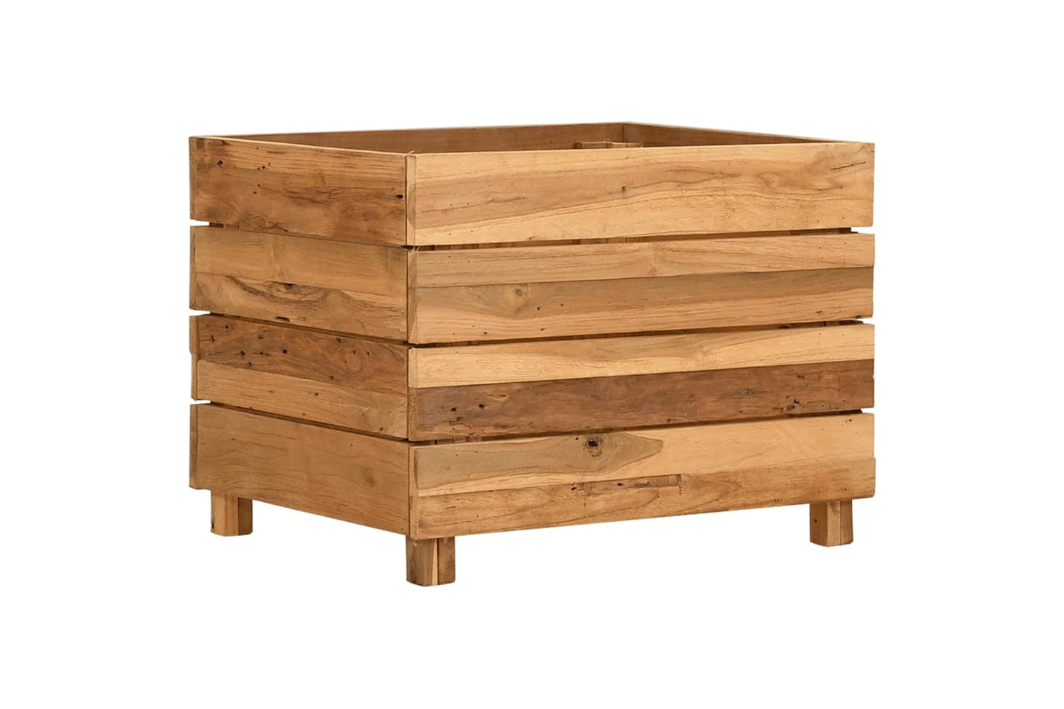 vidaXL Raised Bed 50x40x38cm Recycled Teak Wood And Steel-10