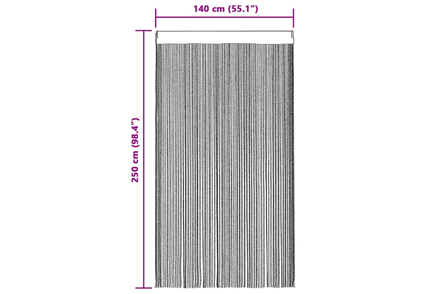 vidaXL 132413 String Curtains 2 Pcs 140x250cm Green-10