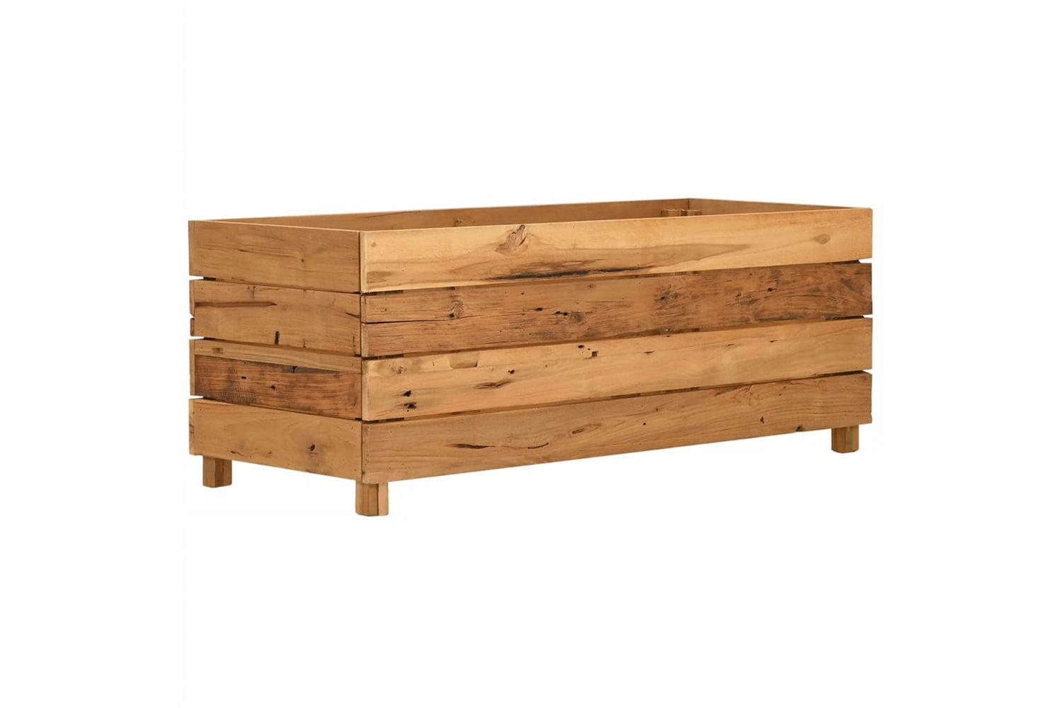 vidaXL Raised Bed 100x40x38cm Recycled Teak Wood And Steel-10