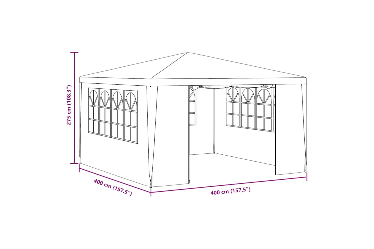 Vidaxl Professional Party Tent With Side Walls 4x4 M Green 90 G/mÂ²-9