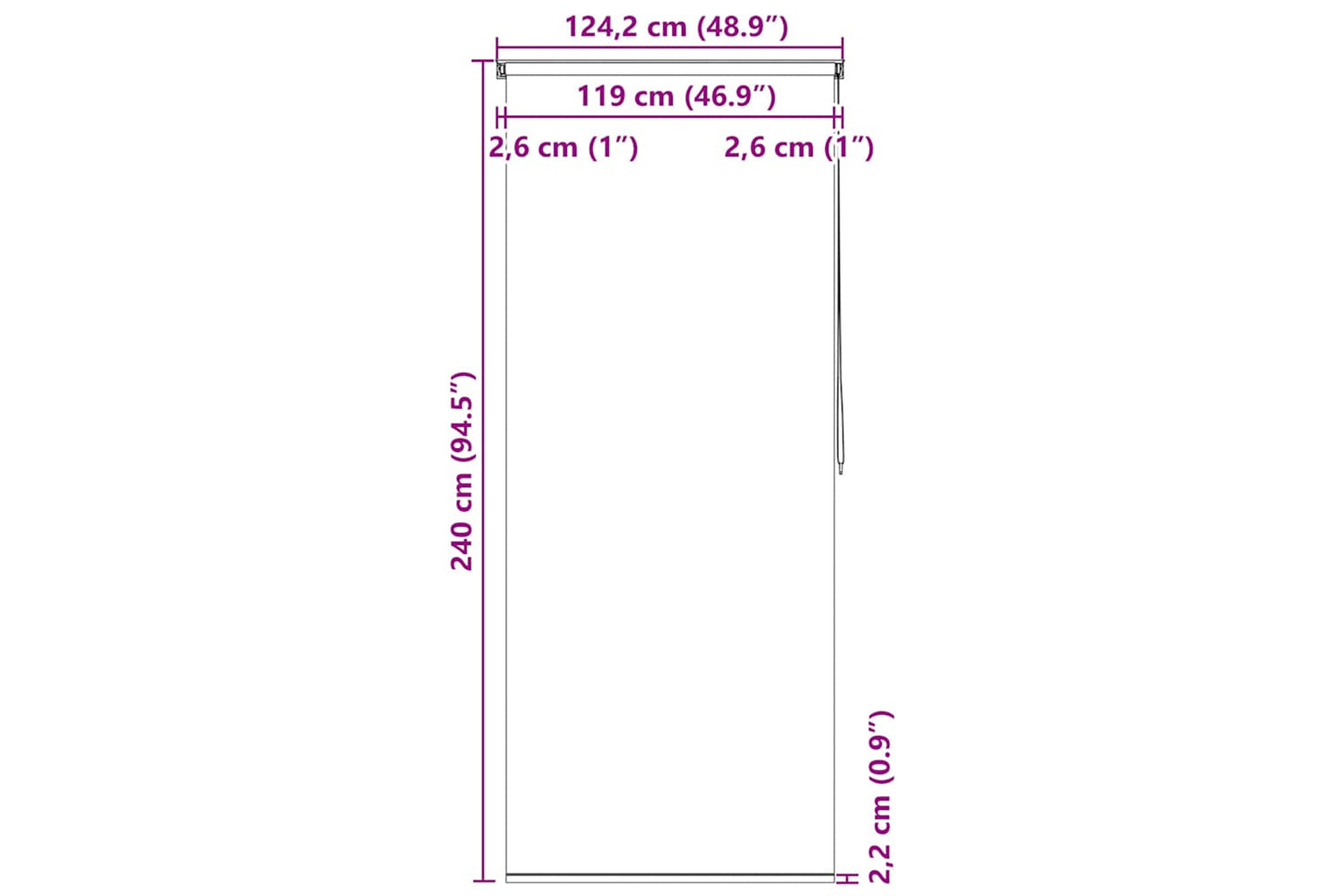 Vidaxl Shower Roller Blind 120x240 Cm Square-9