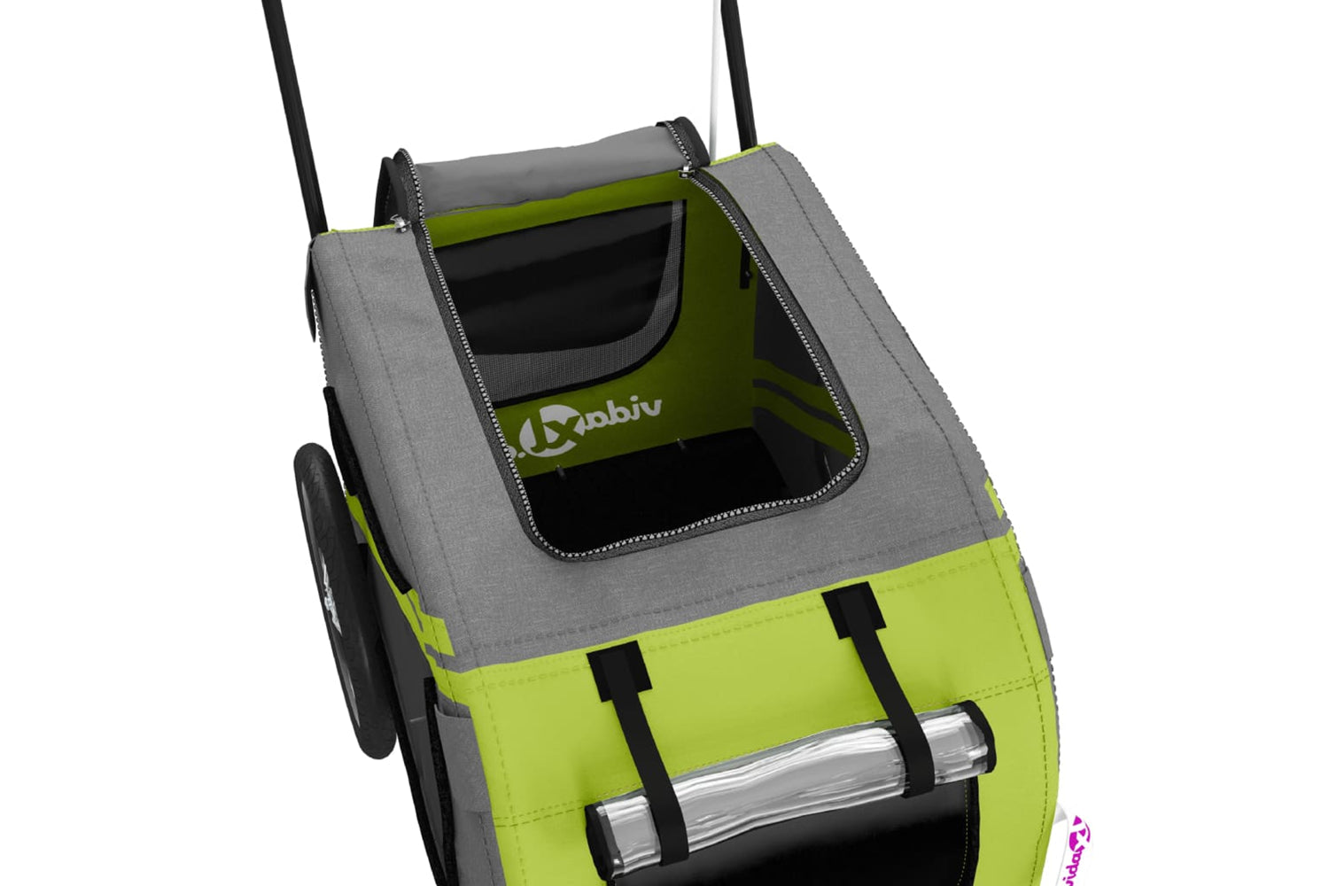 Vidaxl 93892 Pet Bike Trailer Green And Black Oxford Fabric And Iron-9