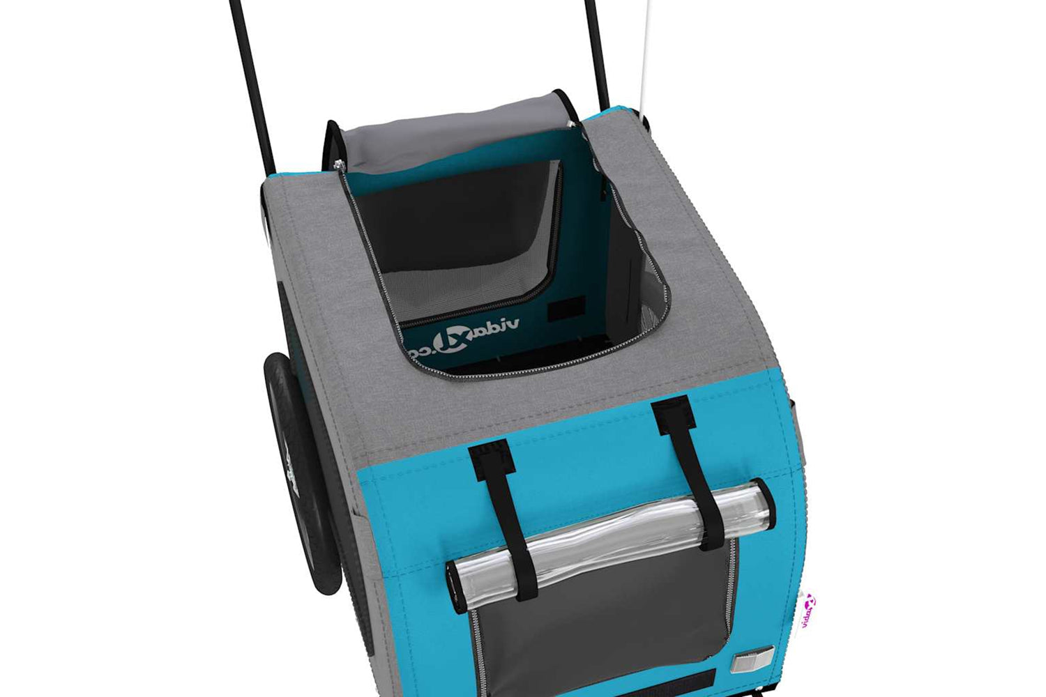 Vidaxl 93862 Pet Bike Trailer Blue And Grey Oxford Fabric And Iron-9