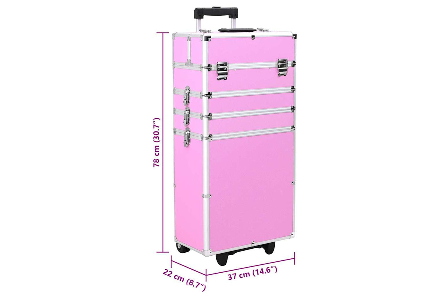 Vidaxl - 91816 Make-up Trolley Aluminium Pink-10