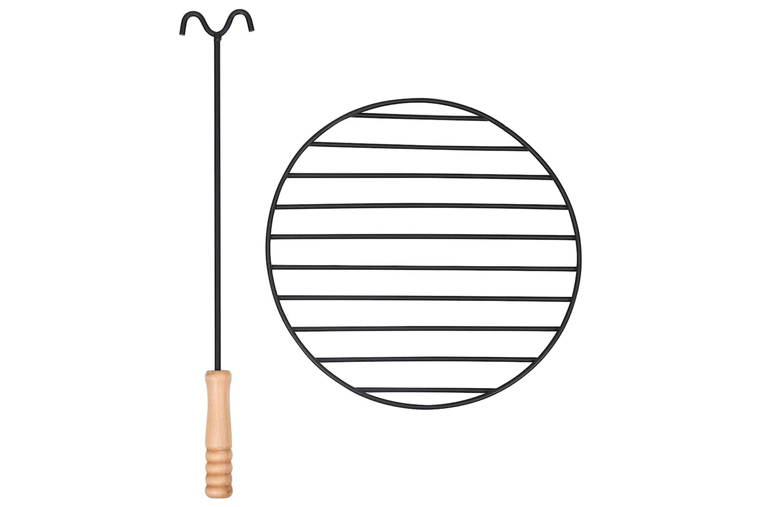 Vidaxl Outdoor Fire Pit With Grill Stainless Steel 76 Cm-10