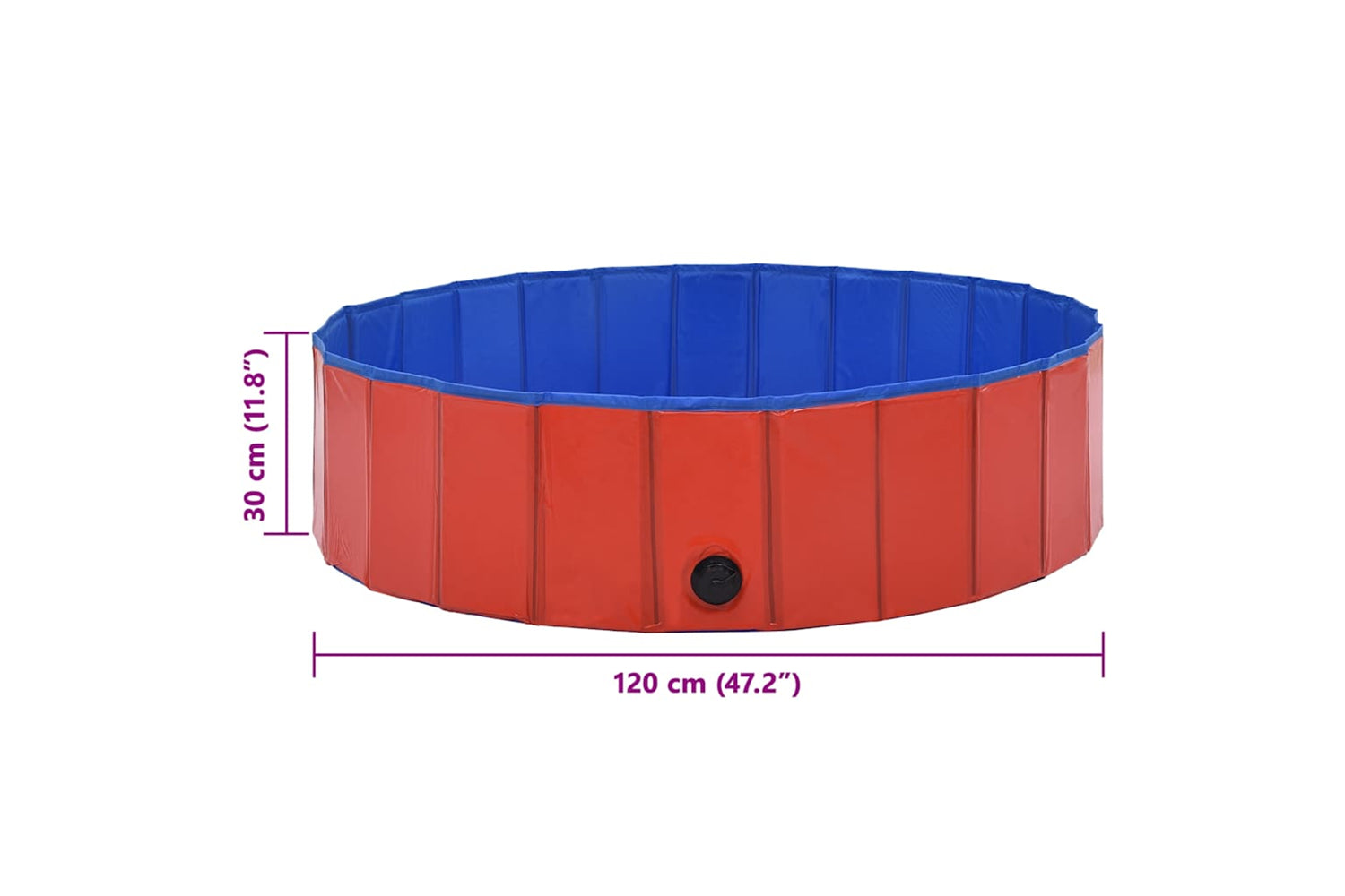 vidaXL 170823 Foldable Dog Swimming Pool Red 120x30cm Pvc-9