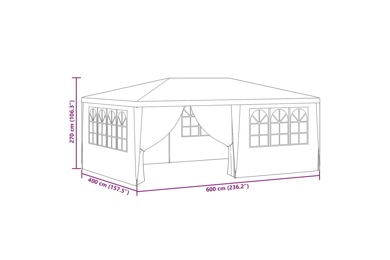 Vidaxl 48538 Professional Party Tent With Side Walls 4x6 M Green 90 G/m?-9