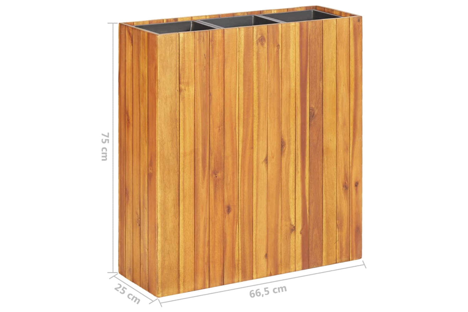 Vidaxl 46573 Garden Raised Bed With 3 Pots Solid Acacia Wood-10