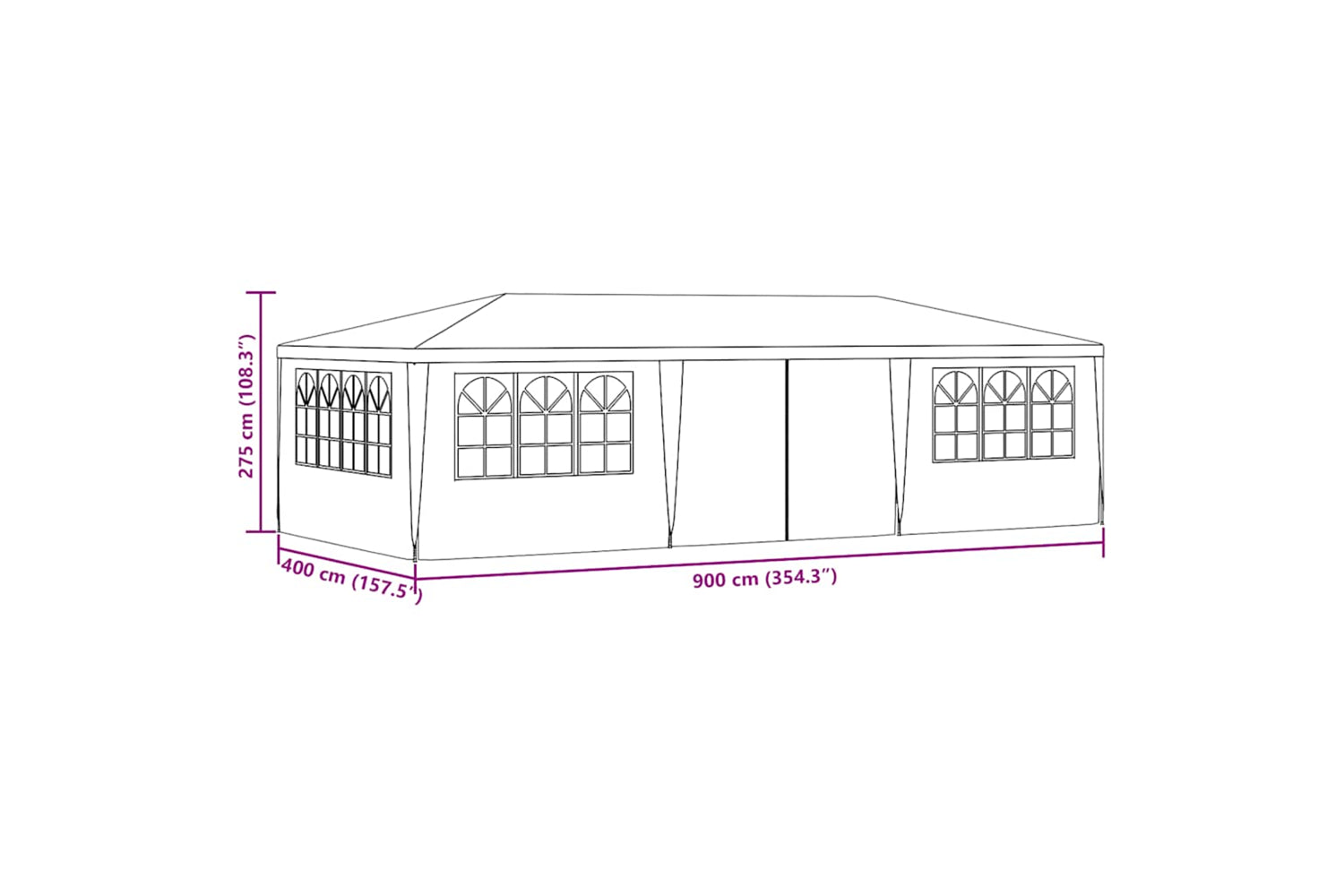 Vidaxl 48530 Professional Party Tent With Side Walls 4x9 M Blue 90 G/m?-9