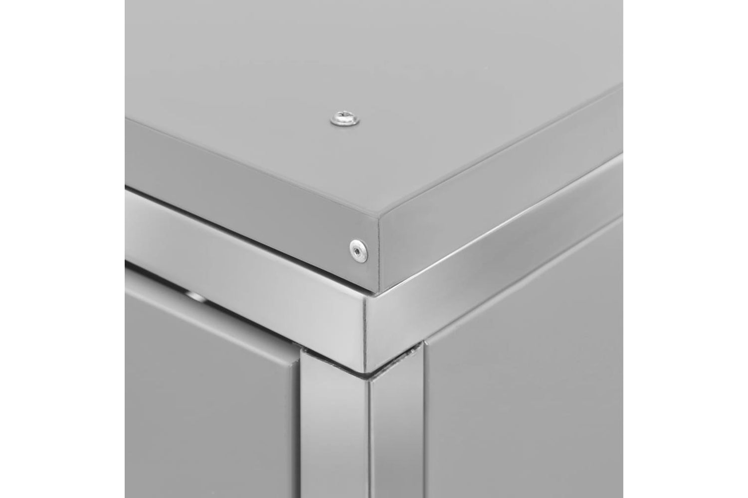 vidaXL Quadruple Wheelie Bin Shed 276.5x77.5x112.5cm Stainless Steel-9