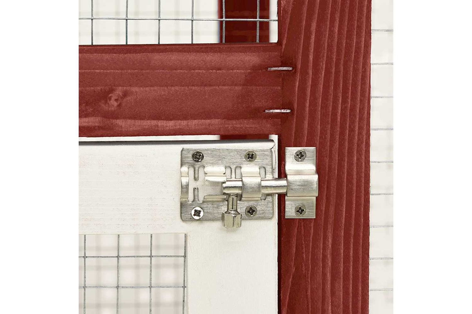 vidaXL 170871 Rabbit Hutch Red And White 140x63x120cm Solid Firwood-10