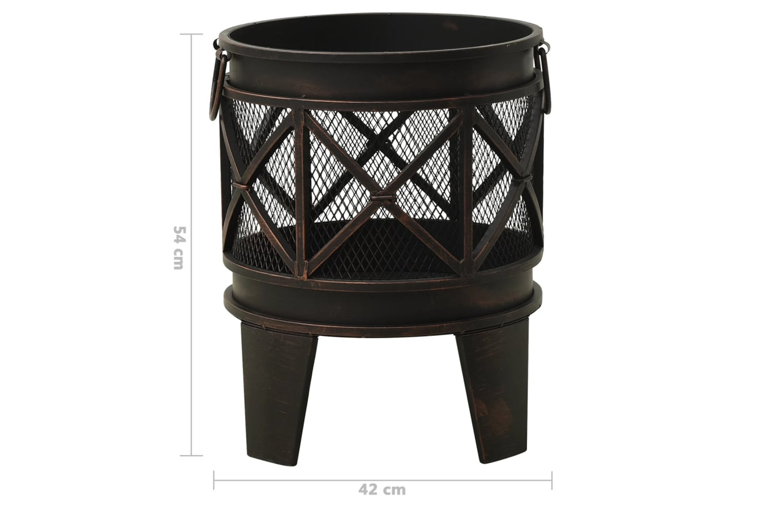 vidaXL 313637 Rustic Fire Pit With Poker ÃƒÂŽÃ‚Â¦42x54cm Steel-9