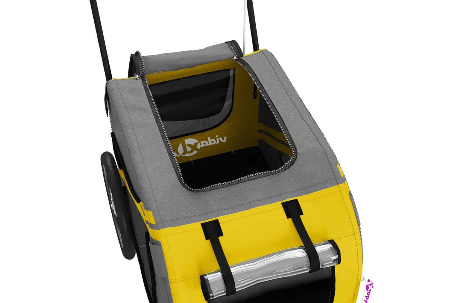 Vidaxl 93903 Pet Bike Trailer Yellow And Grey Oxford Fabric And Iron-9