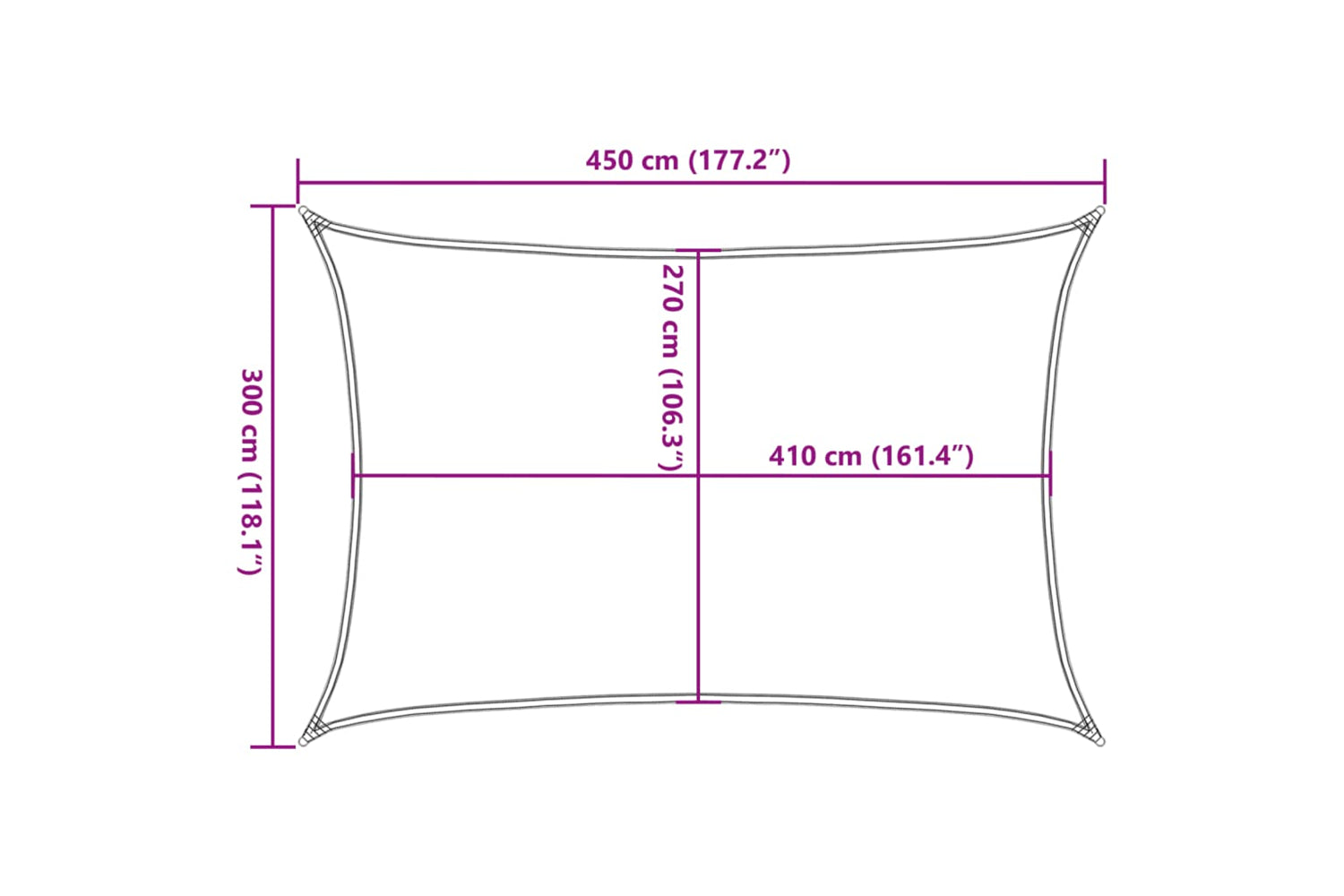 vidaXL 311733 Sunshade Sail 160 G/mÂ² Black 3x4.5 M Hdpe-9