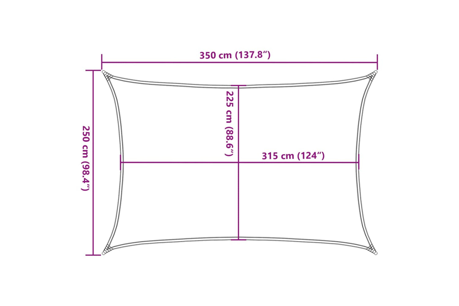 vidaXL 311728 Sunshade Sail 160 G/mÂ² Black 2.5x3.5 M Hdpe-9