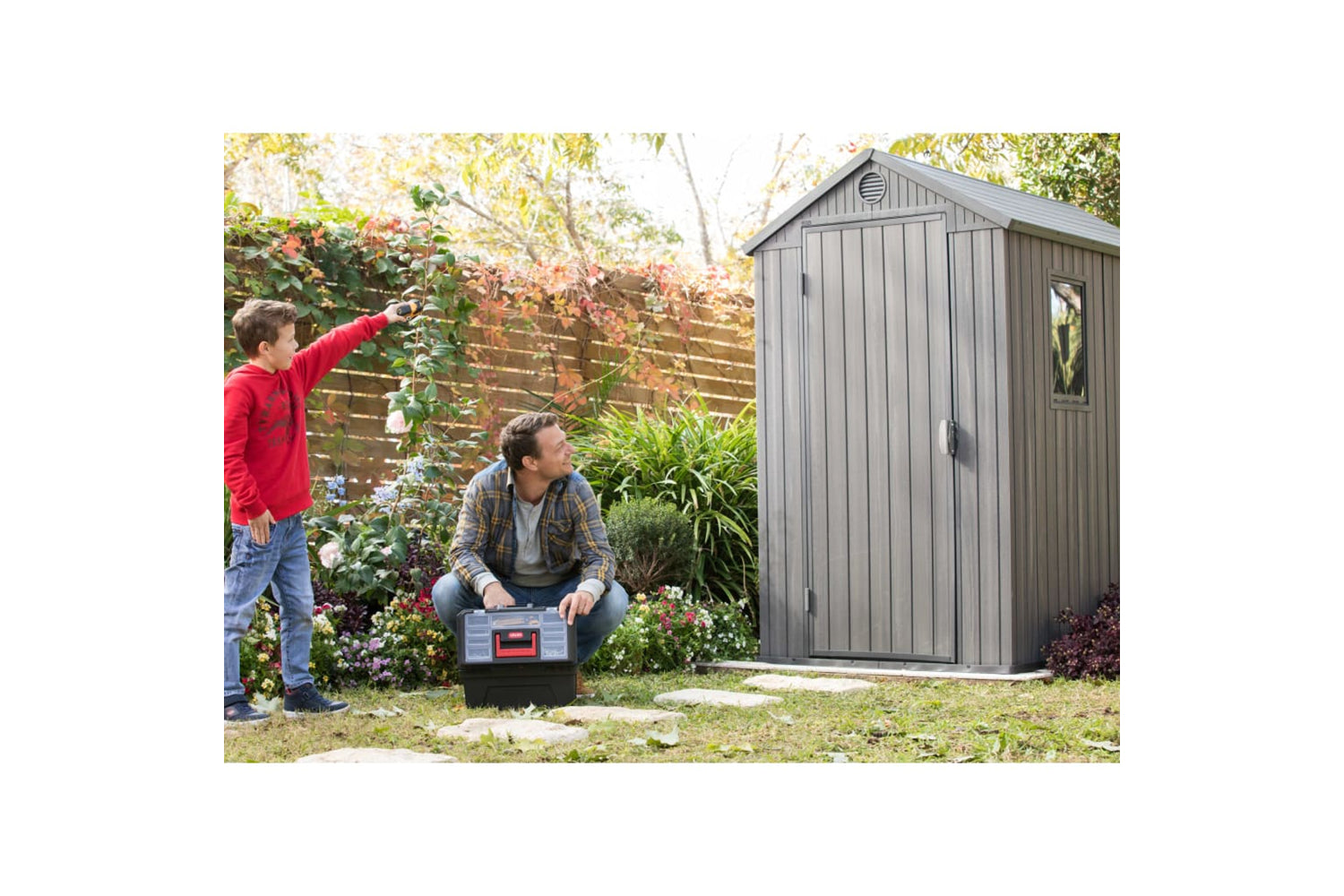 Keter 432439 Garden Shed Darwin 46 Grey Woodlook-9