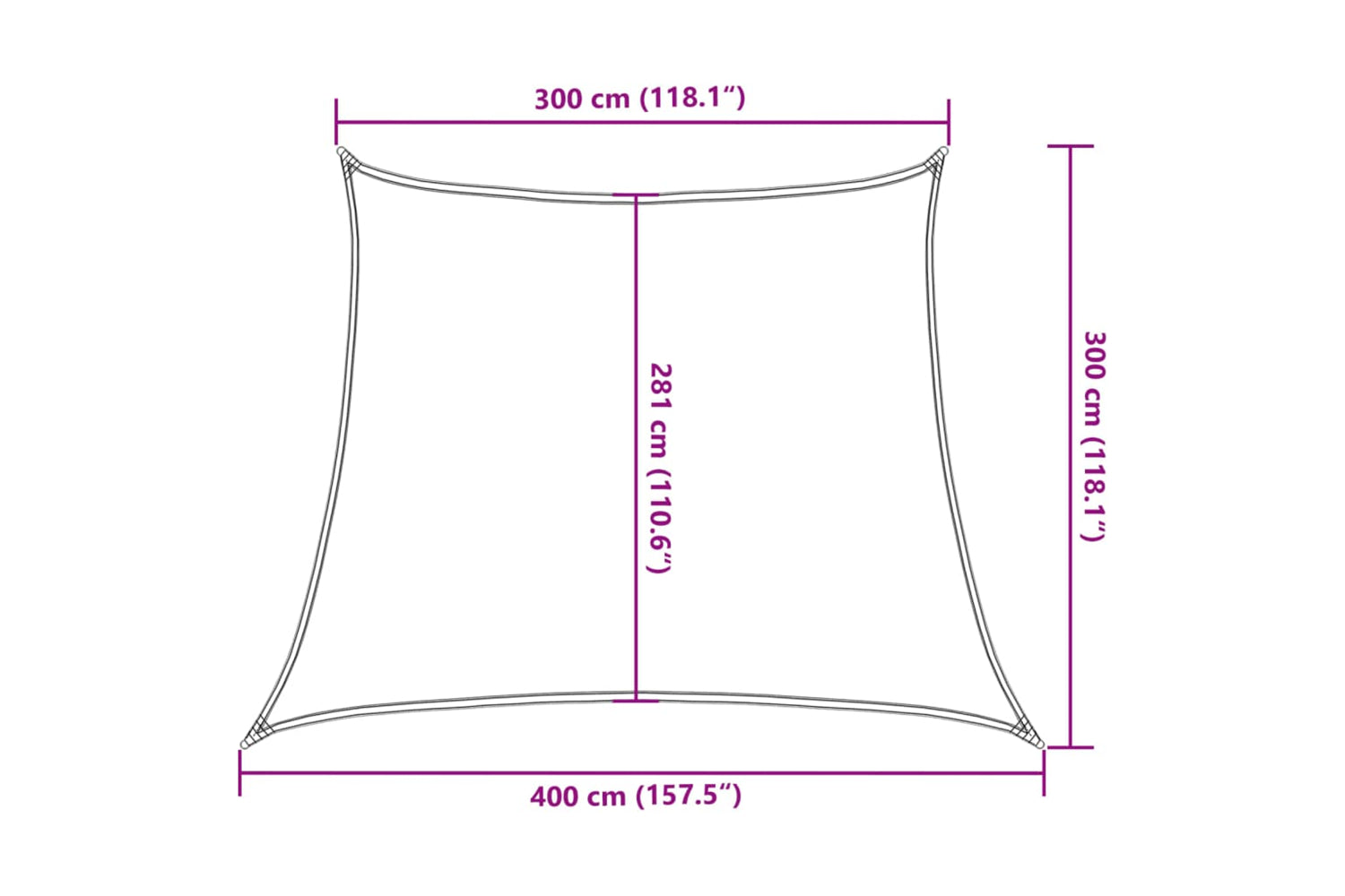 vidaXL 311489 Sunshade Sail 160 G/mÂ² Dark Green 3/4x3 M Hdpe-9
